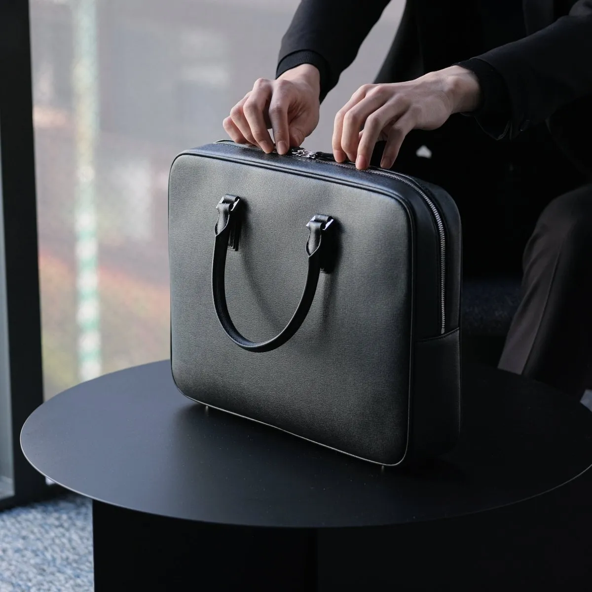 Italian Saffiano Leather Briefcase