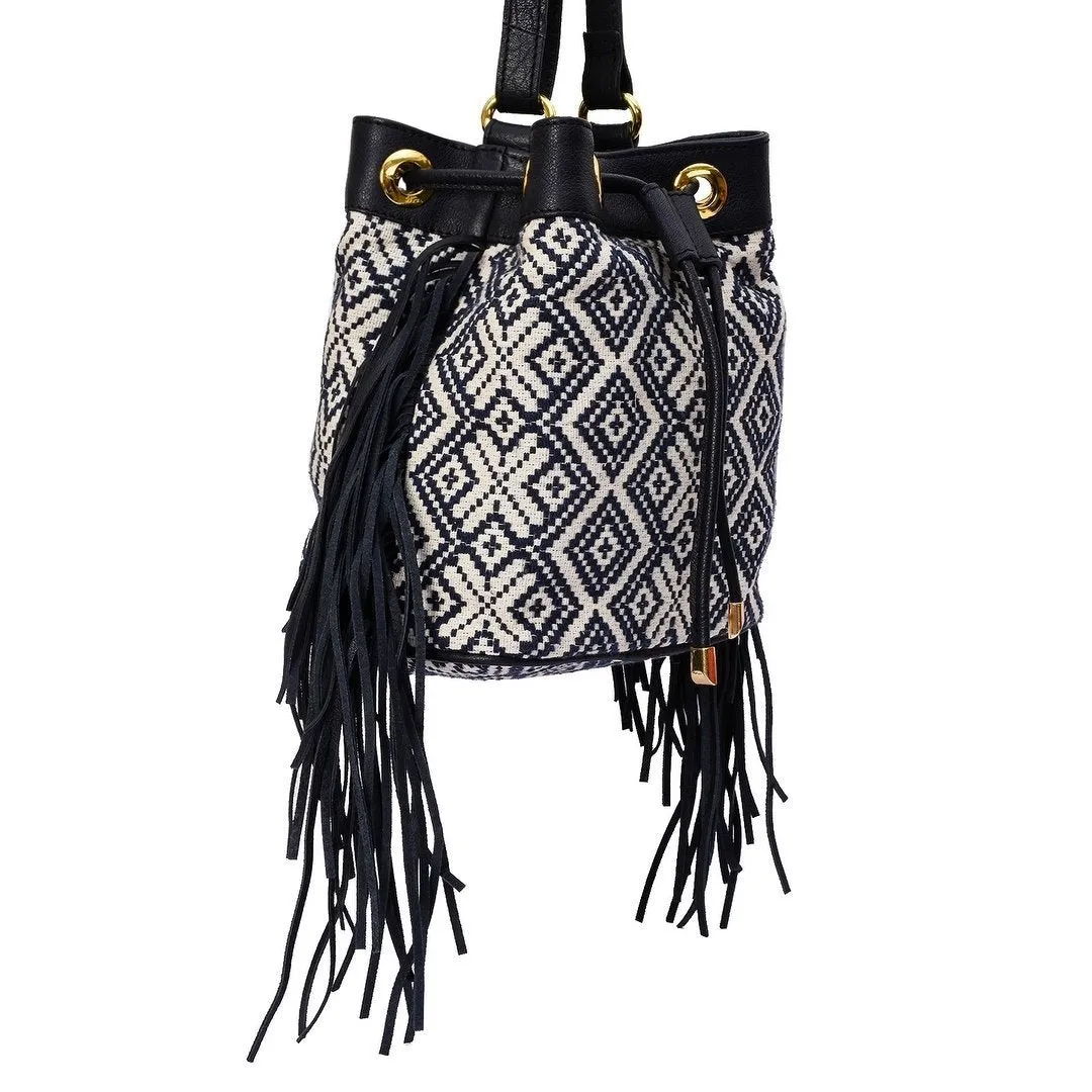 Jacquard Fabric Crossbody Bag - PRU1365