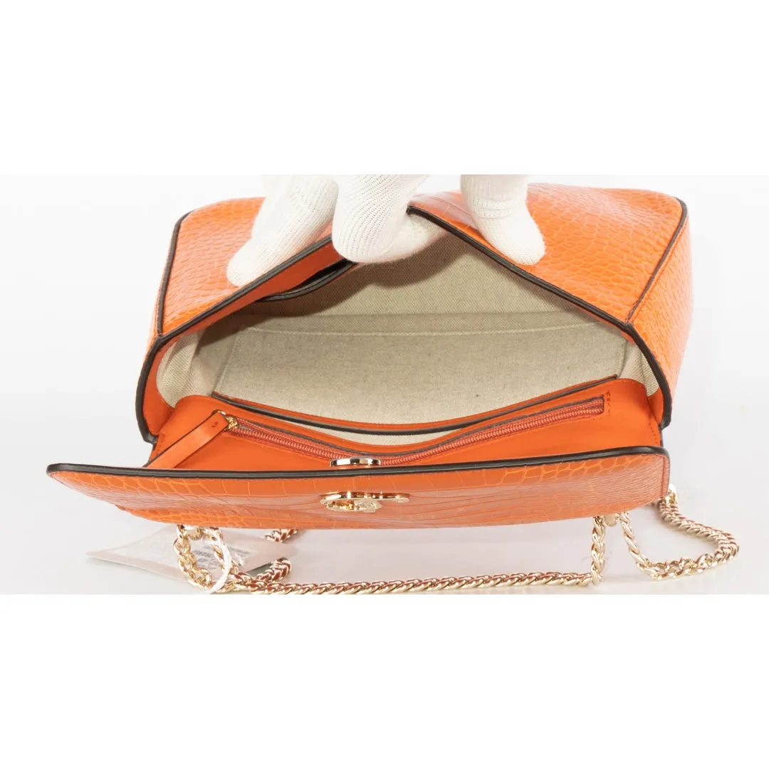 Jimmy Choo Amber Orange Leather Crossbody Bag