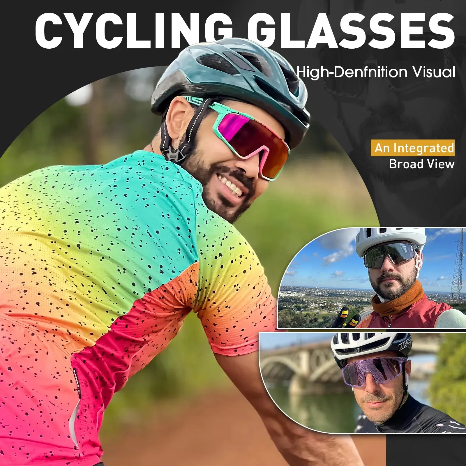 Kapvoe Cycling Glasses MTB Riding Skating Sunglasses UV400 Fishing Goggles Man Woman Bike Bicycle Eyewear Eye Protection Glasses