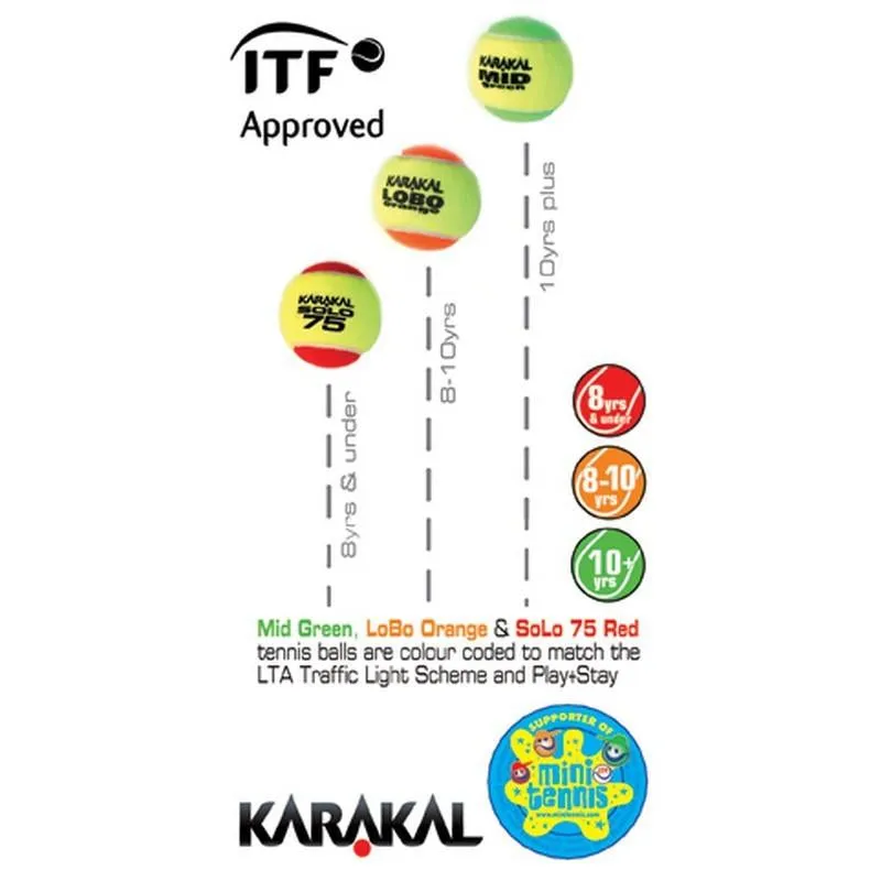 Karakal Lobo Tennis Balls Orange x 12