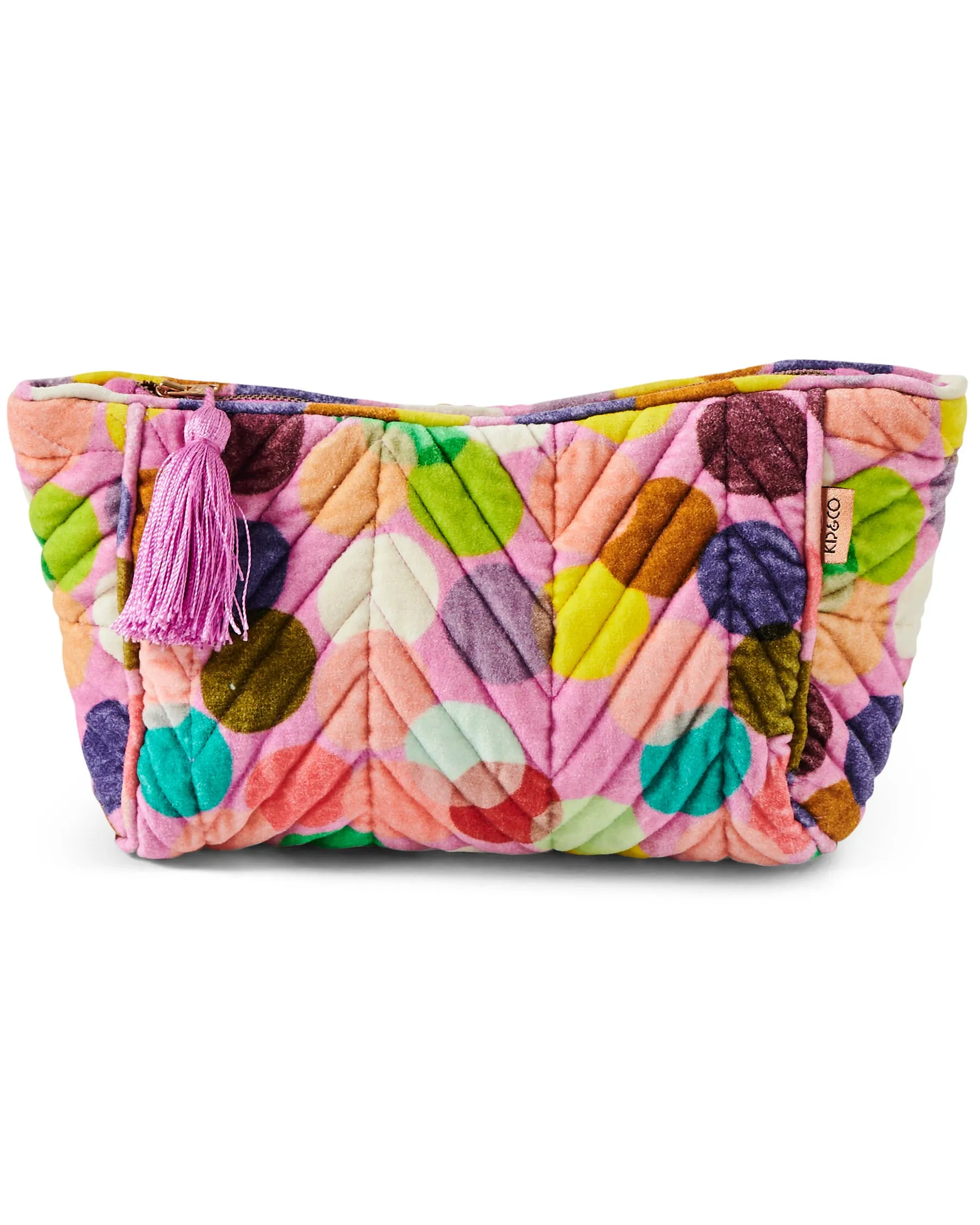 Kip & Co Confetti Pink Velvet Toiletry Bag