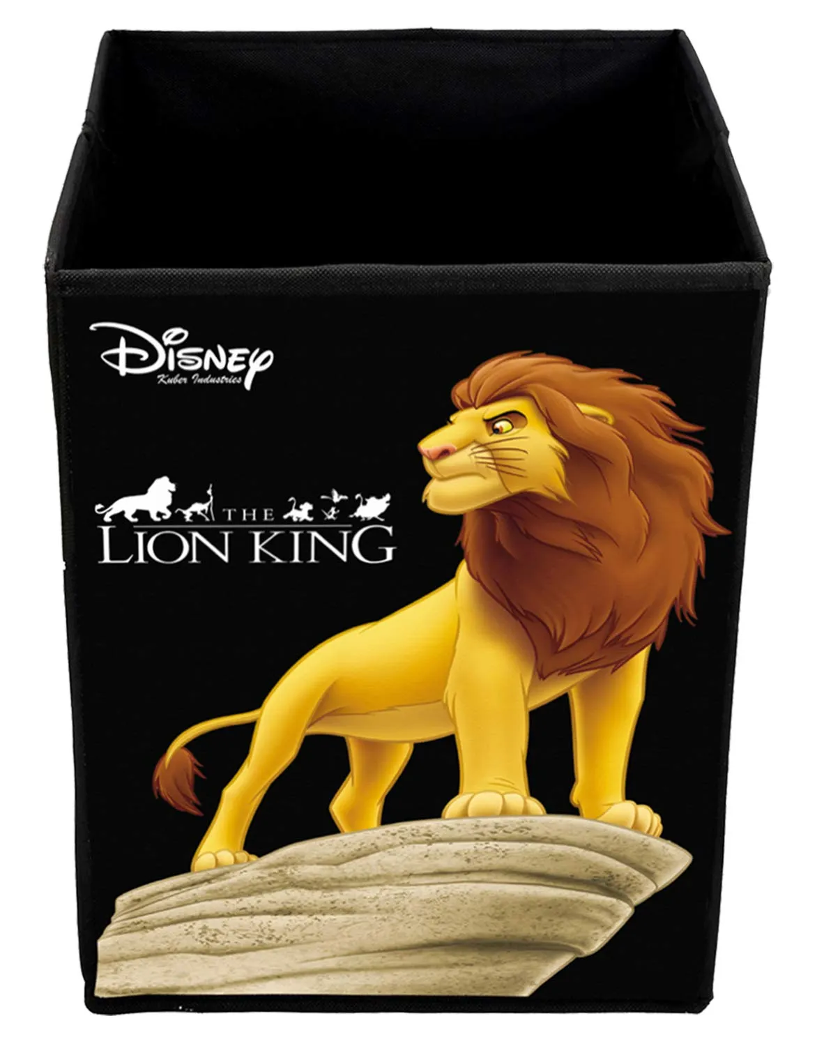 Kuber Industries Disney Lion King Print Non Woven Fabric Foldable Laundry Organiser with Handles (Black)