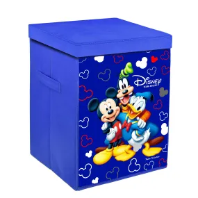 Kuber Industries Disney Team Mickey Print Non Woven Fabric Foldable Laundry Organiser with Lid & Handles (Royal Blue)-KUBMART3458