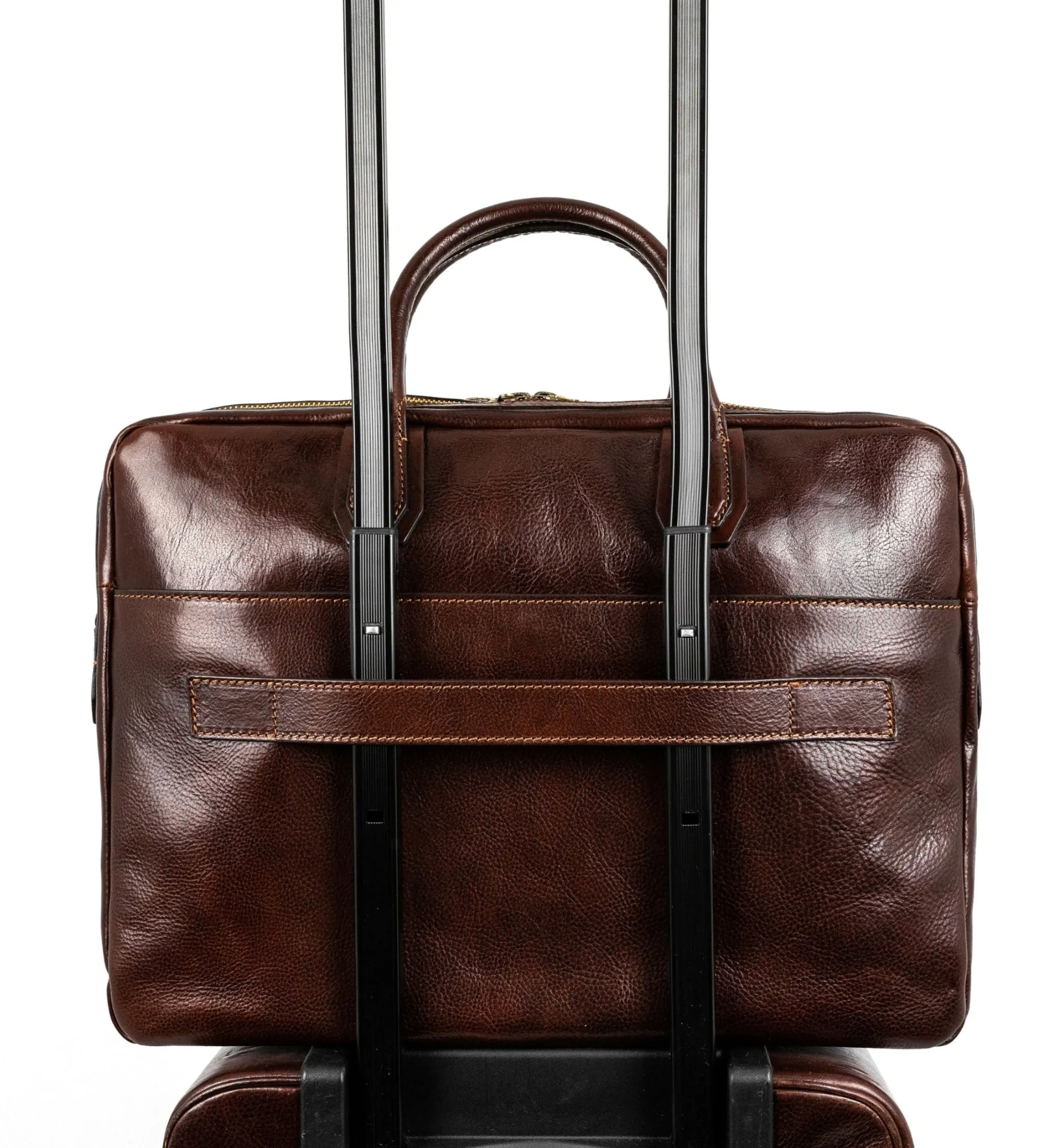 Large Leather Briefcase Laptop Bag - Nostromo