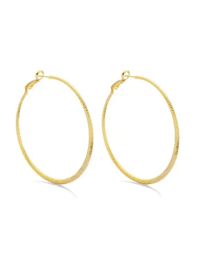 Large Shimmer Lever Back Hoops | Gold