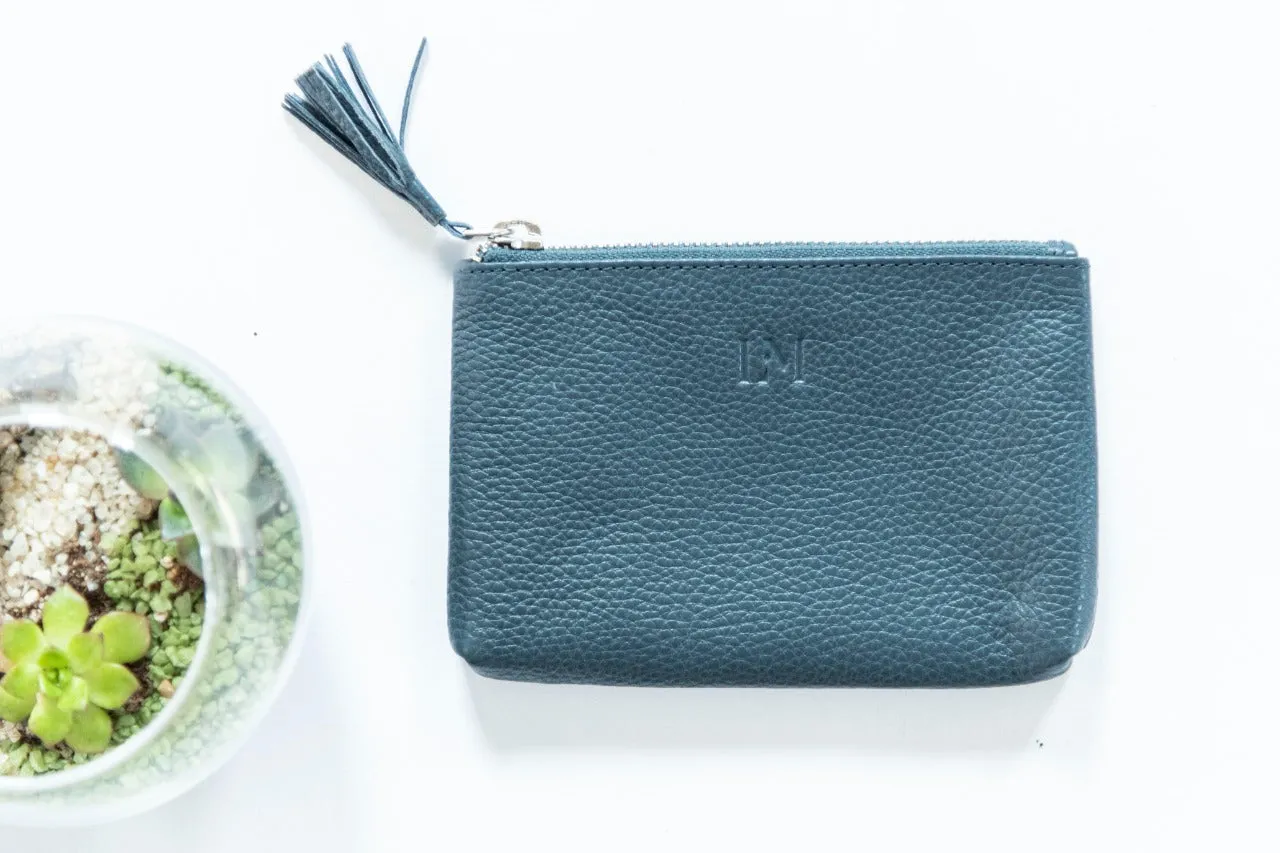 Le Mira 'The Pompon' Genuine Leather Pouch