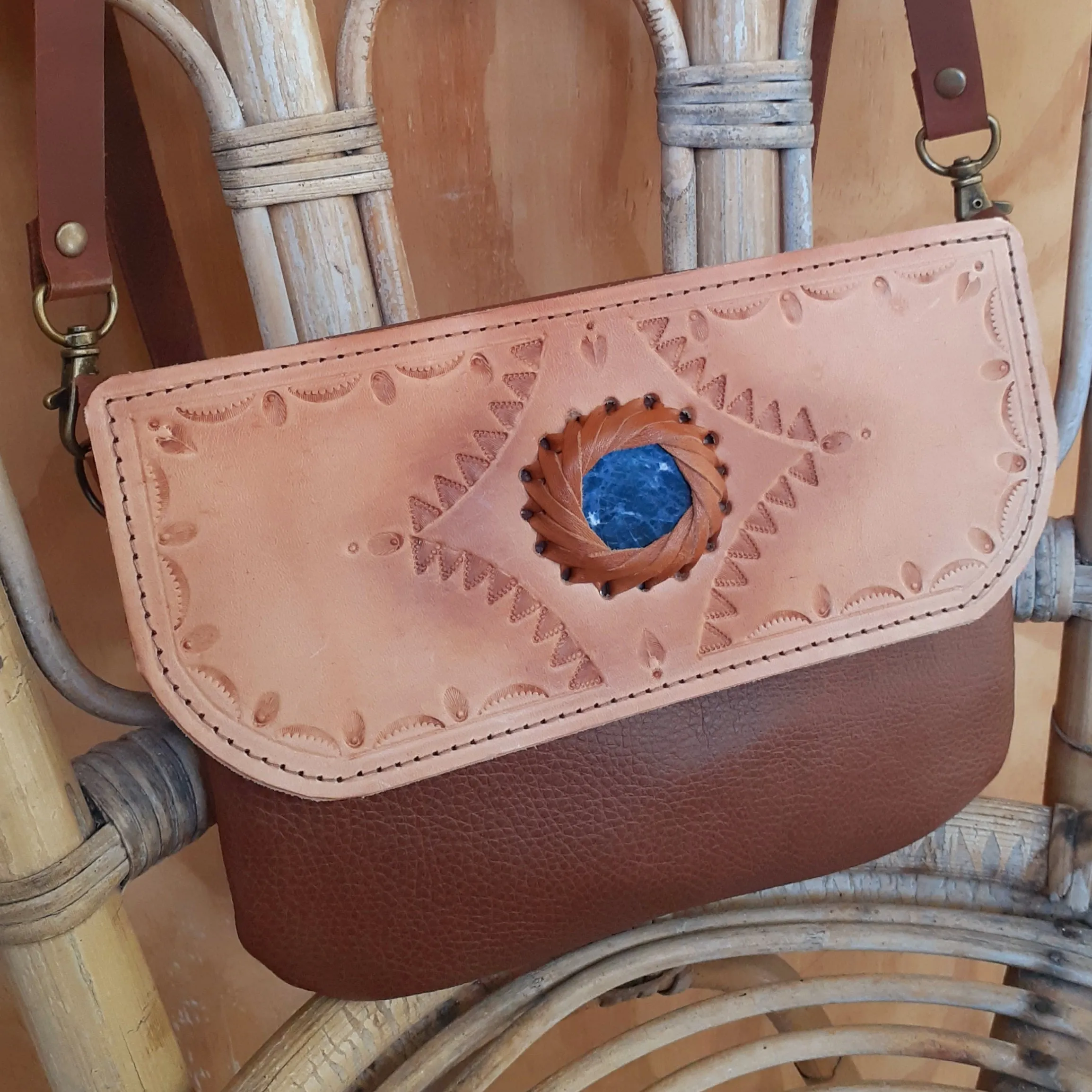 Leather Gemstone Bag