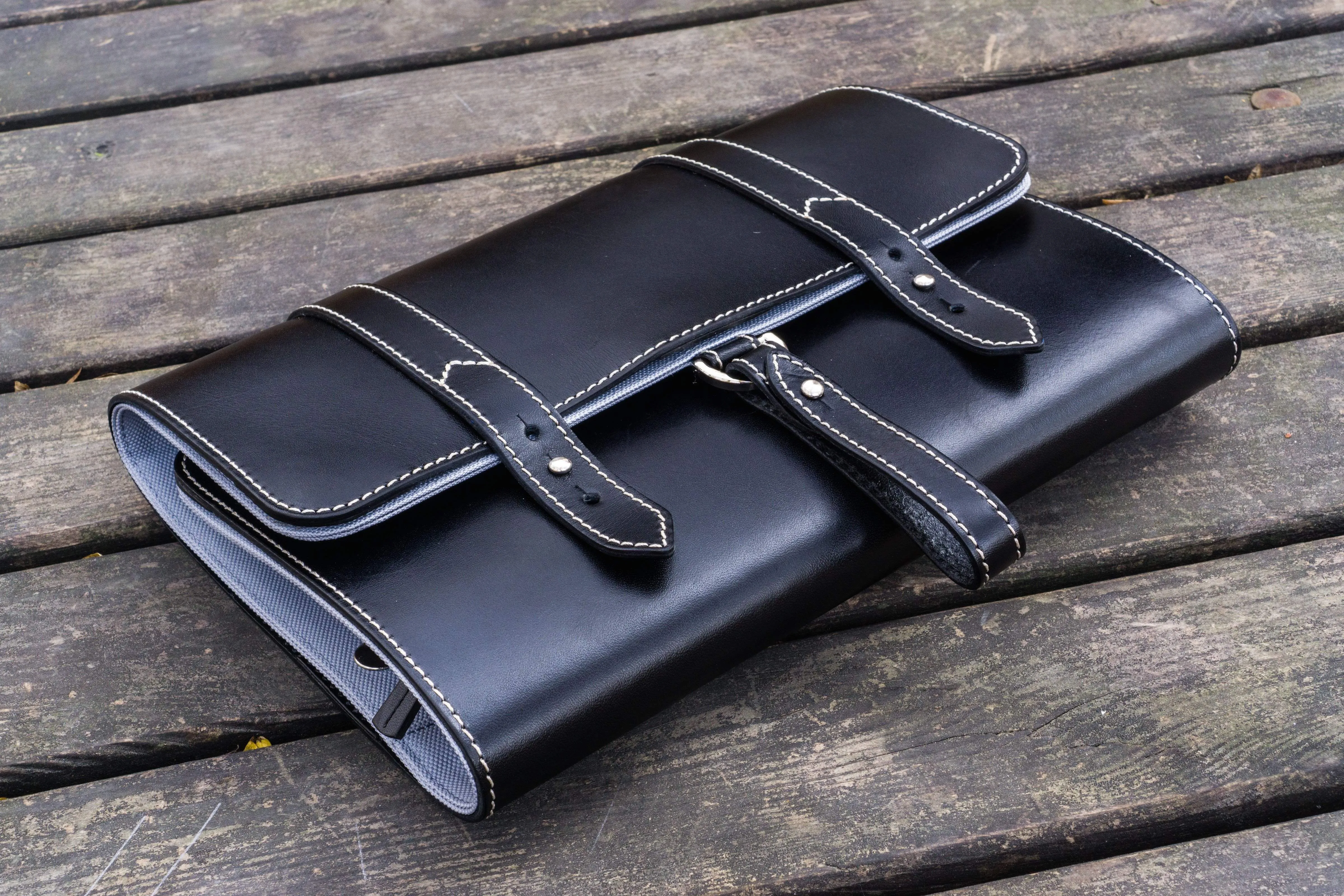 Leather Toiletry / Travel Bag - Black