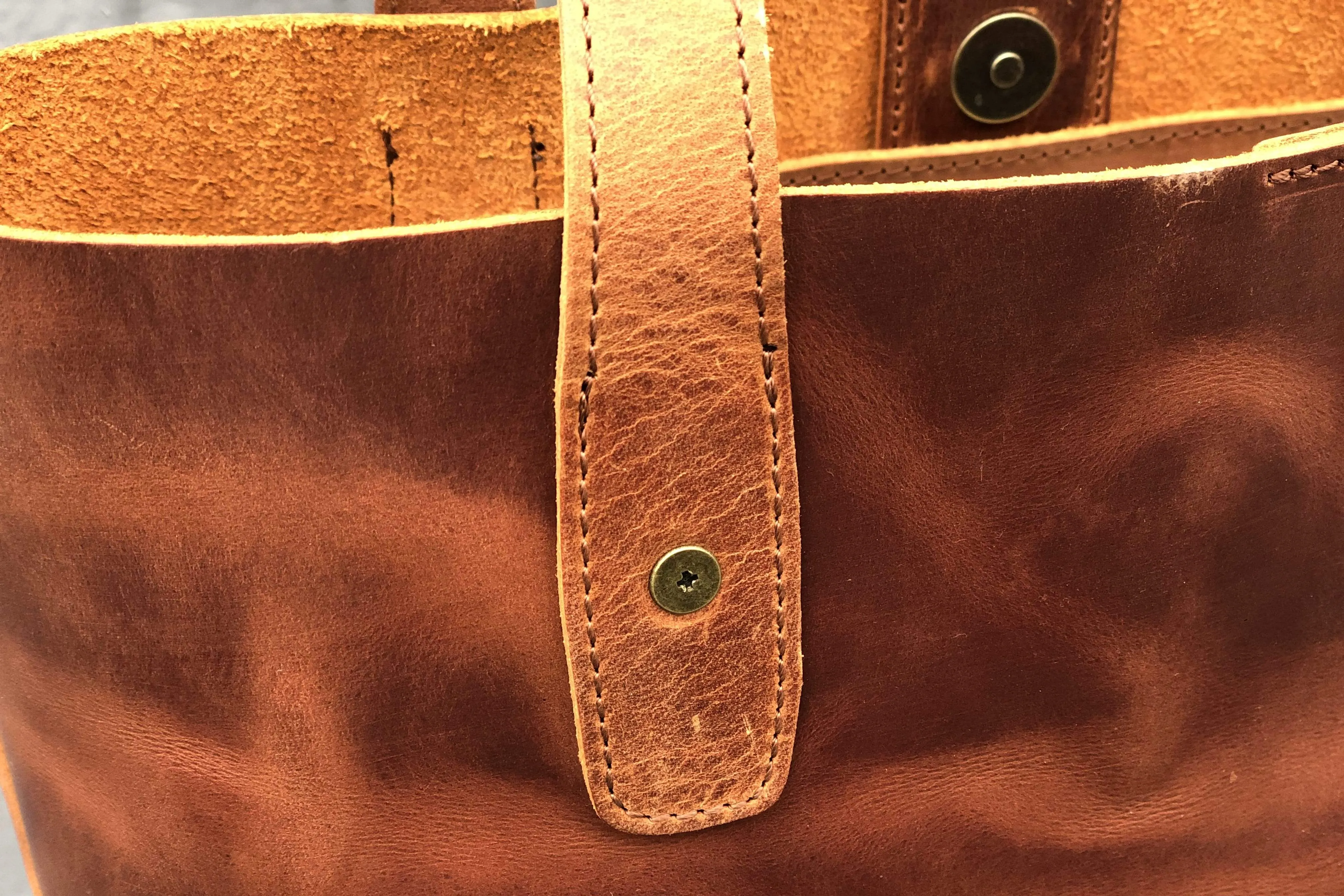 Leather Tote Bag - Crazy Horse Tan