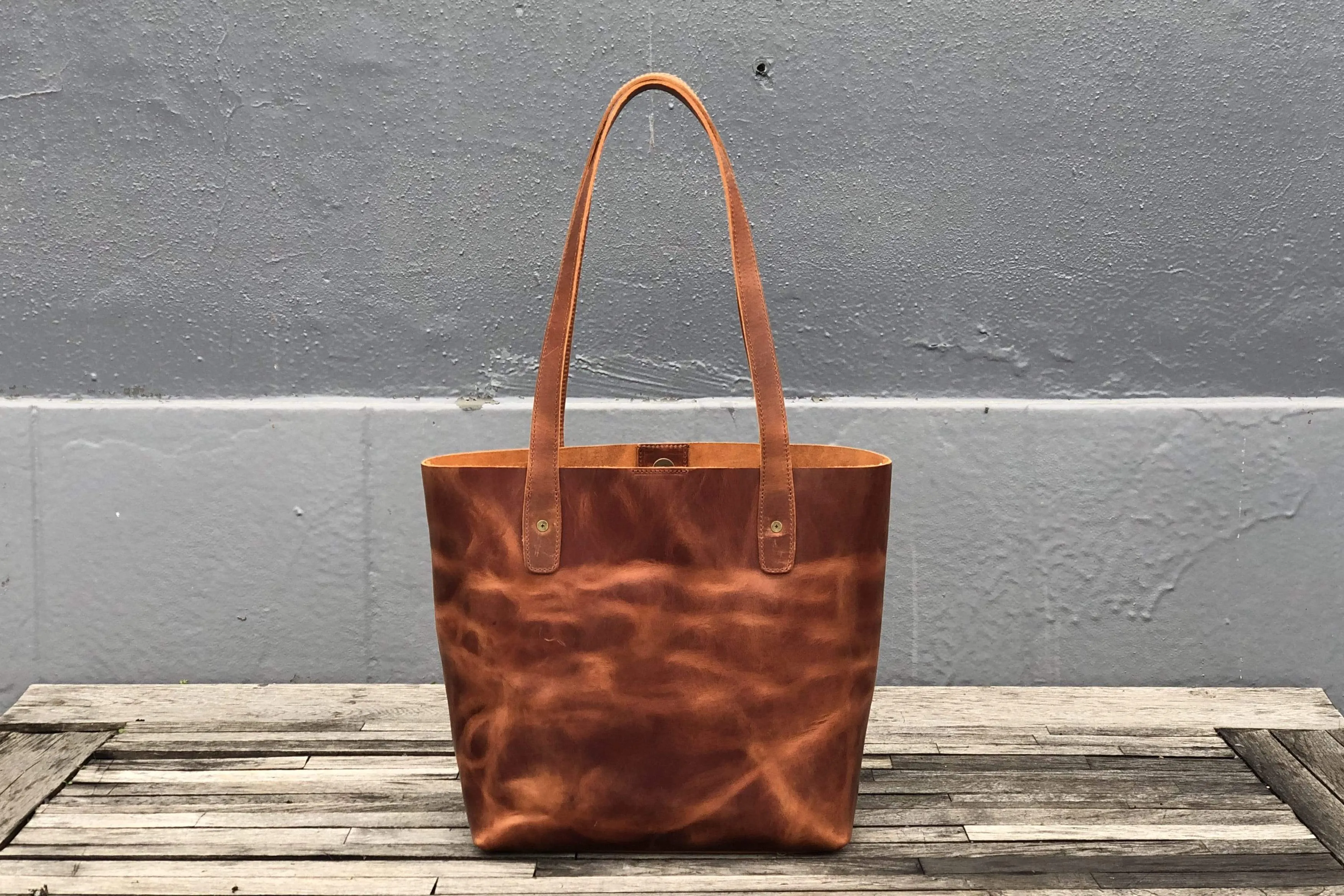 Leather Tote Bag - Crazy Horse Tan