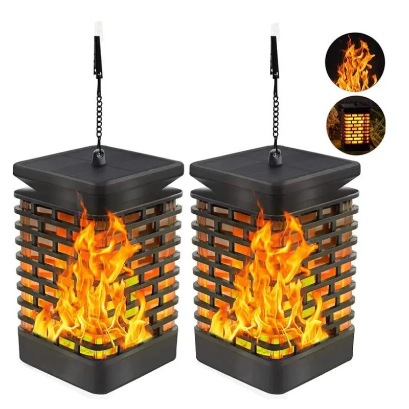 LED Solar Flickering Flame Lantern - Solar Powered Outdoor Garden Light