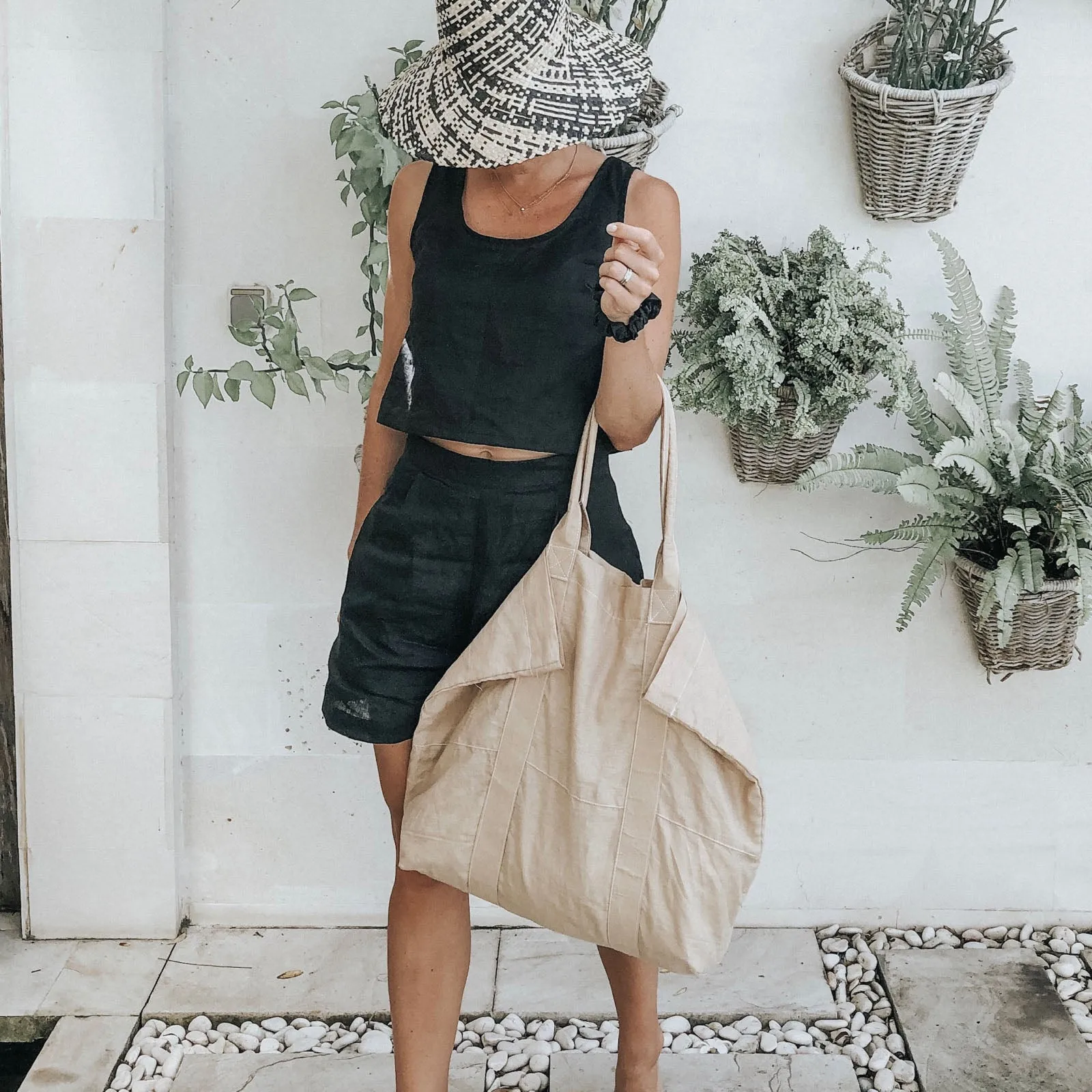 Linen Beach Bag