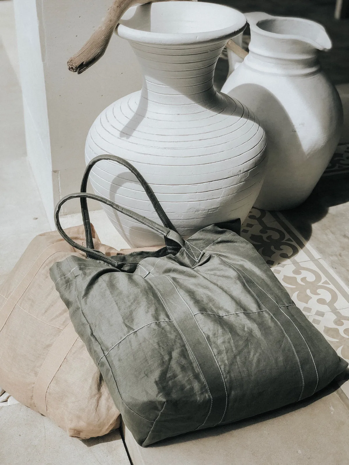 Linen Beach Bag