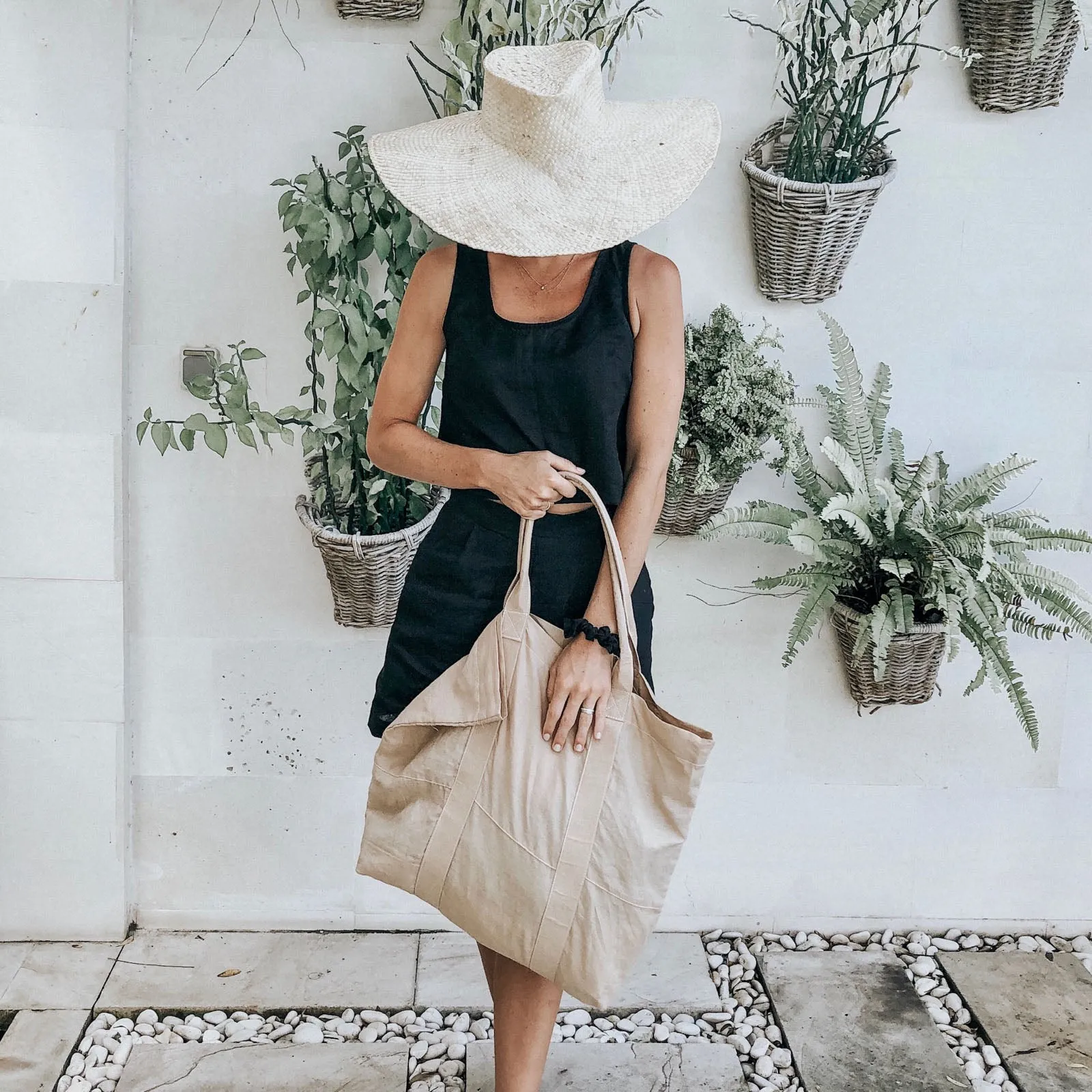 Linen Beach Bag