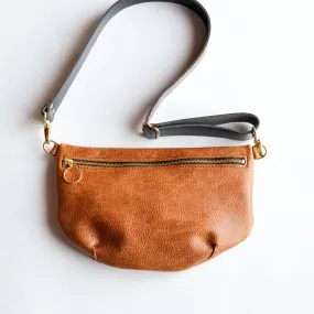 LOLA Sling Bag - Short Crossbody - Pebbled Tan Leather