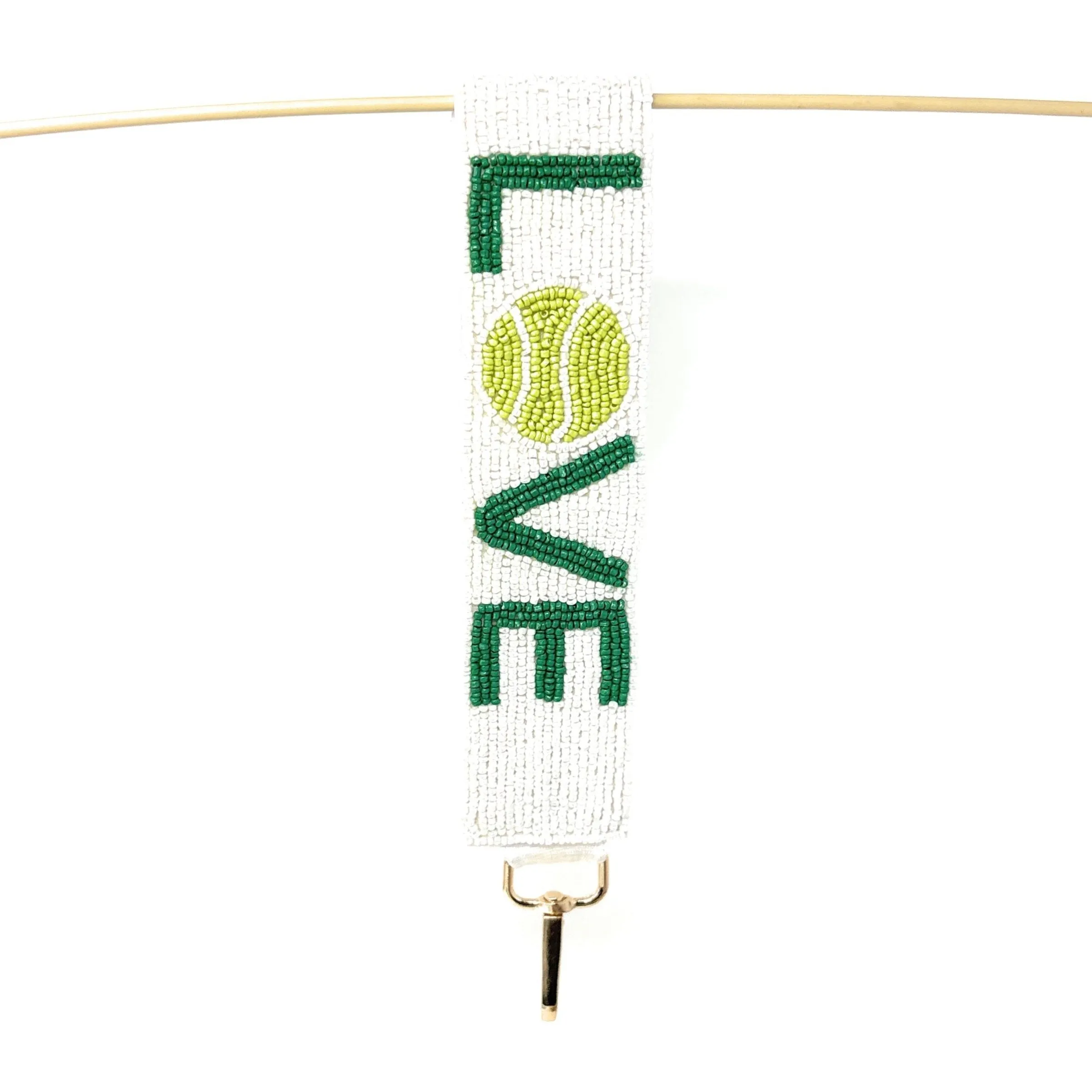 Love Tennis Beaded Wristlet Strap