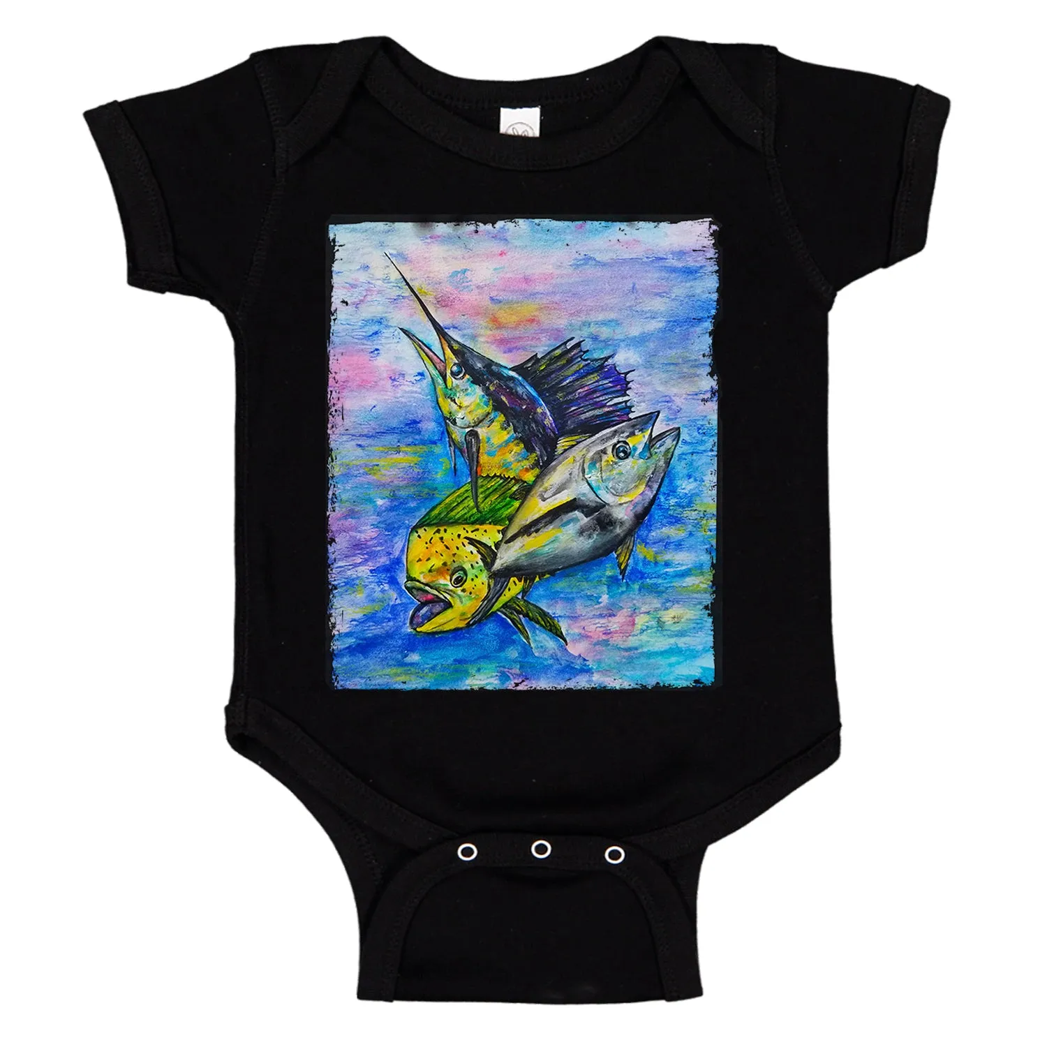 LPG Apparel Co. Mahi Tuna Marlin Mixed Bag Fishing Baby Bodysuit