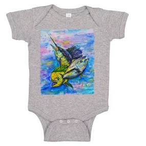 LPG Apparel Co. Mahi Tuna Marlin Mixed Bag Fishing Baby Bodysuit