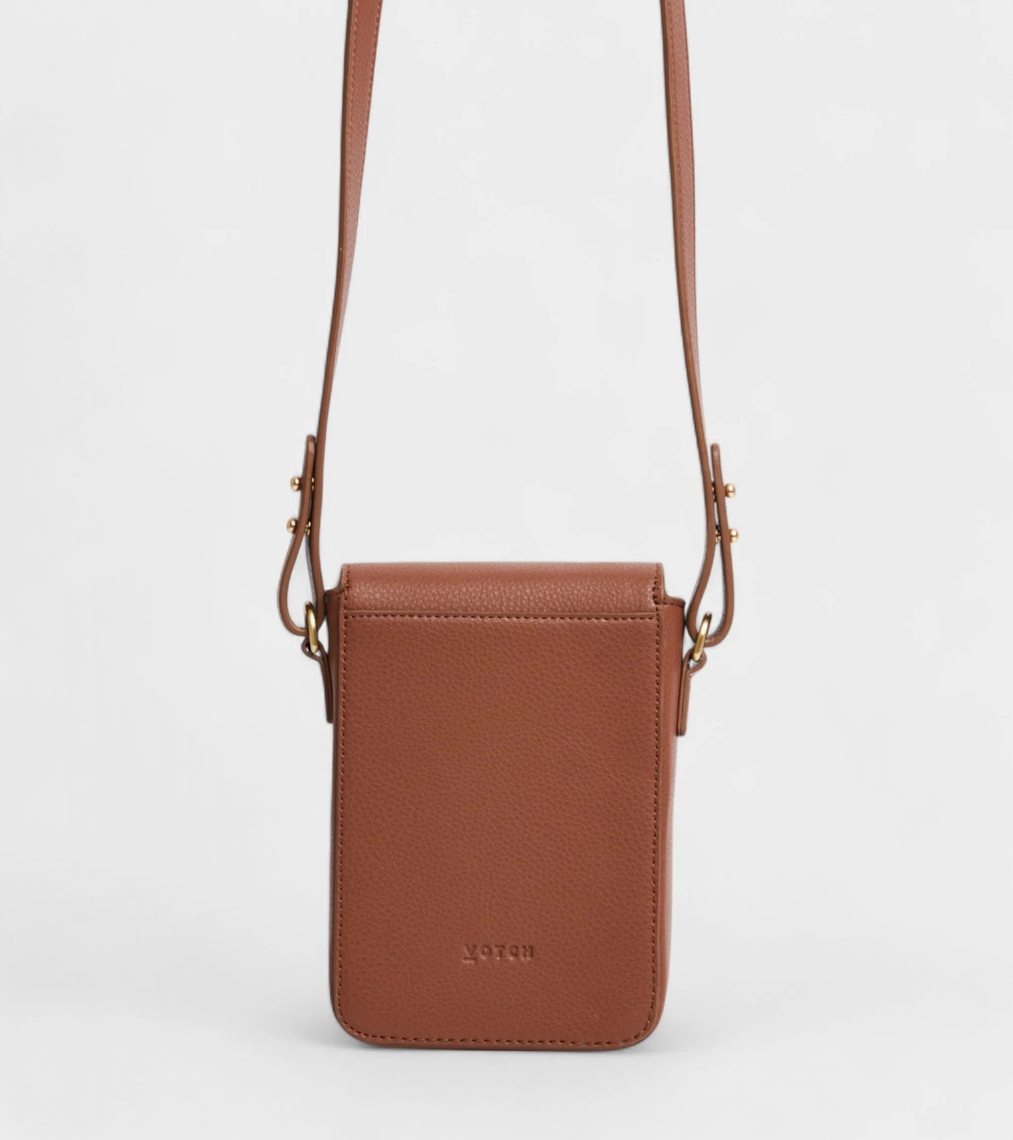 Luna Compact Vegan Bio-Based Bamboo Phone Bag in Brown