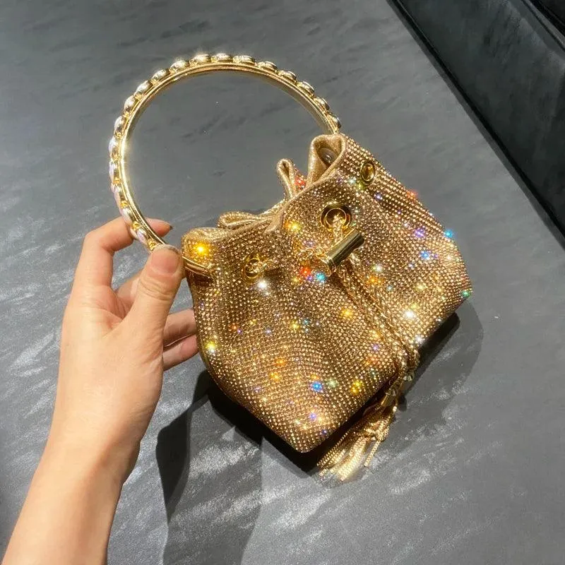 Luxury Designer Crystal Rhinestone Shoulder Bag - Evening Banquet Bag