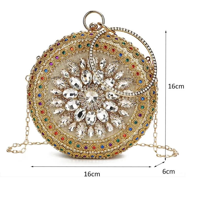 Luxy Moon Crystal Clutch Bag Evening Purse and Diamond Wedding Bridal Shoulder Bag