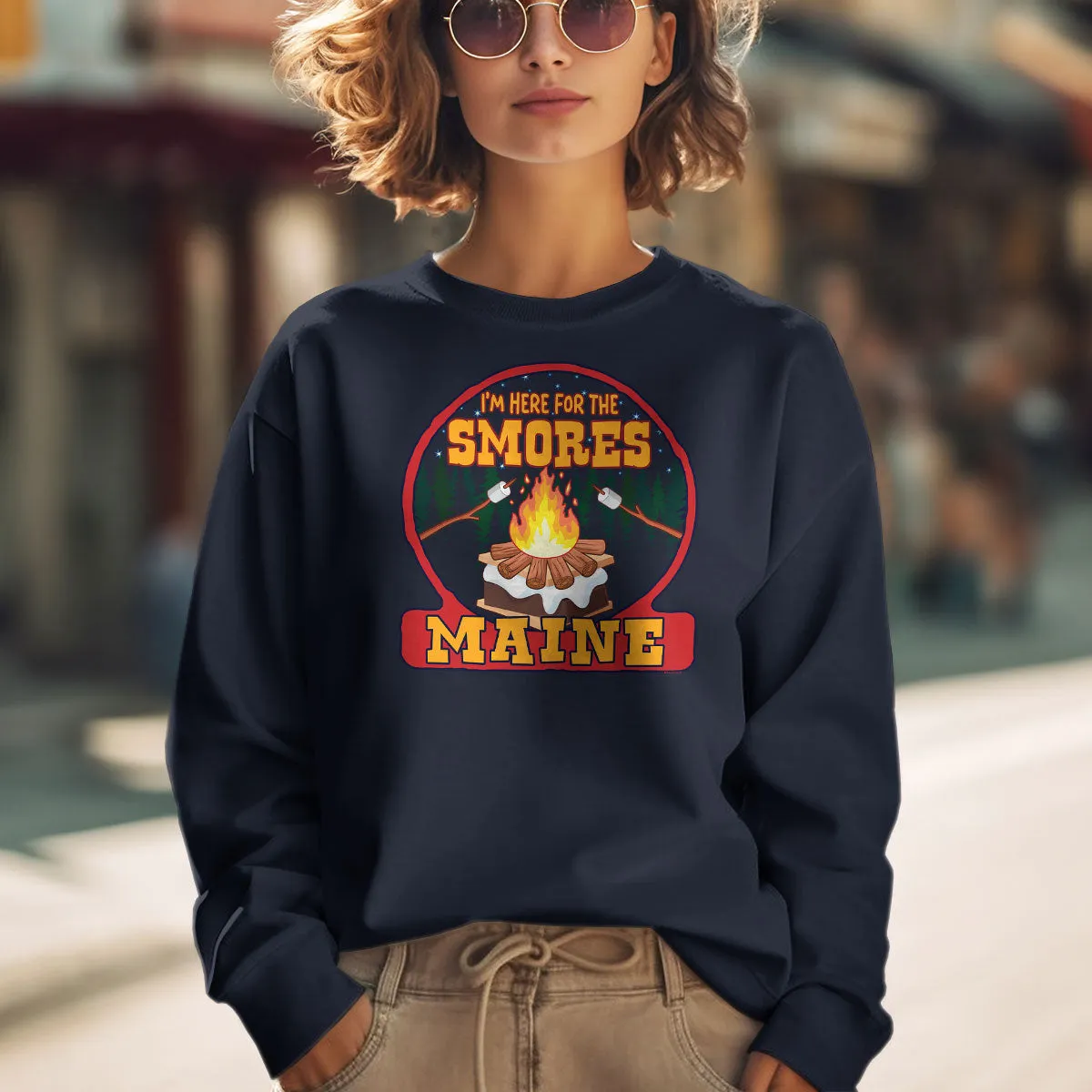 Maine Here For The Smores Sweatshirt Adult Unisex S-XXL