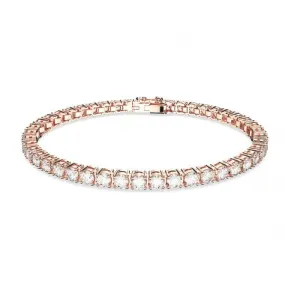 Matrix Rose Gold-Tone Plated White Tennis Bracelet