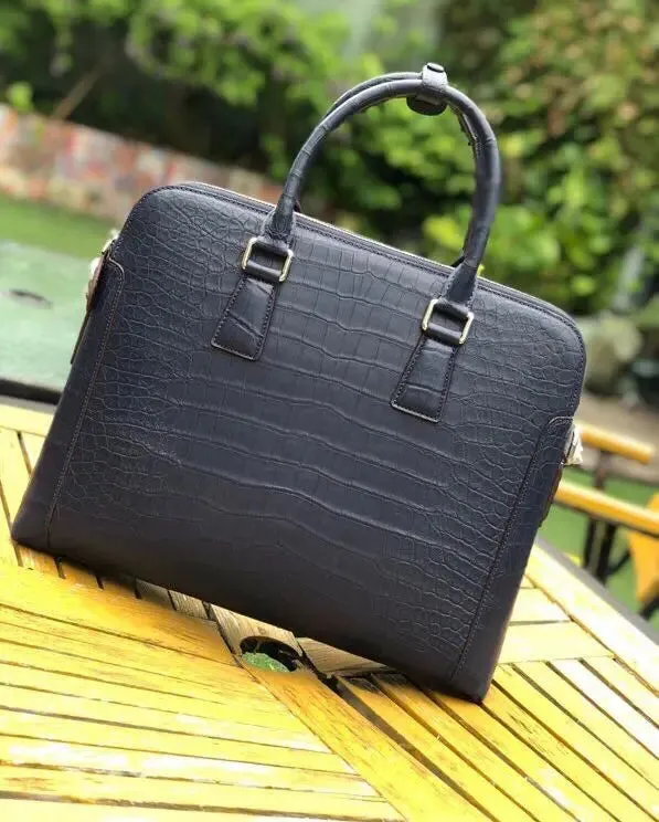 Men's Crocodile  Leather Laptop Bags Briefcase