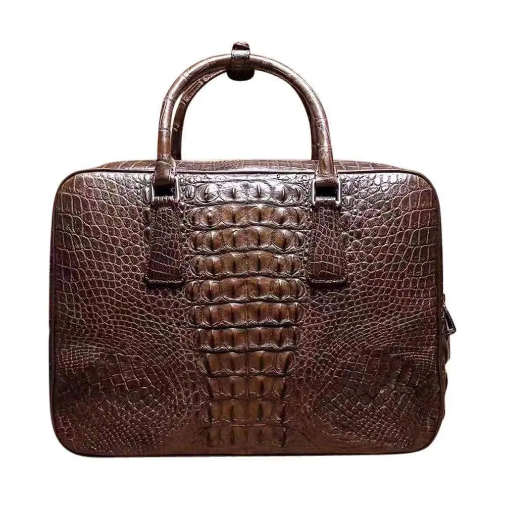 Men's Genuine Crocodile Skin Leather Business Briefcase Bag,Laptop Bags,Business bags With Pass code lock