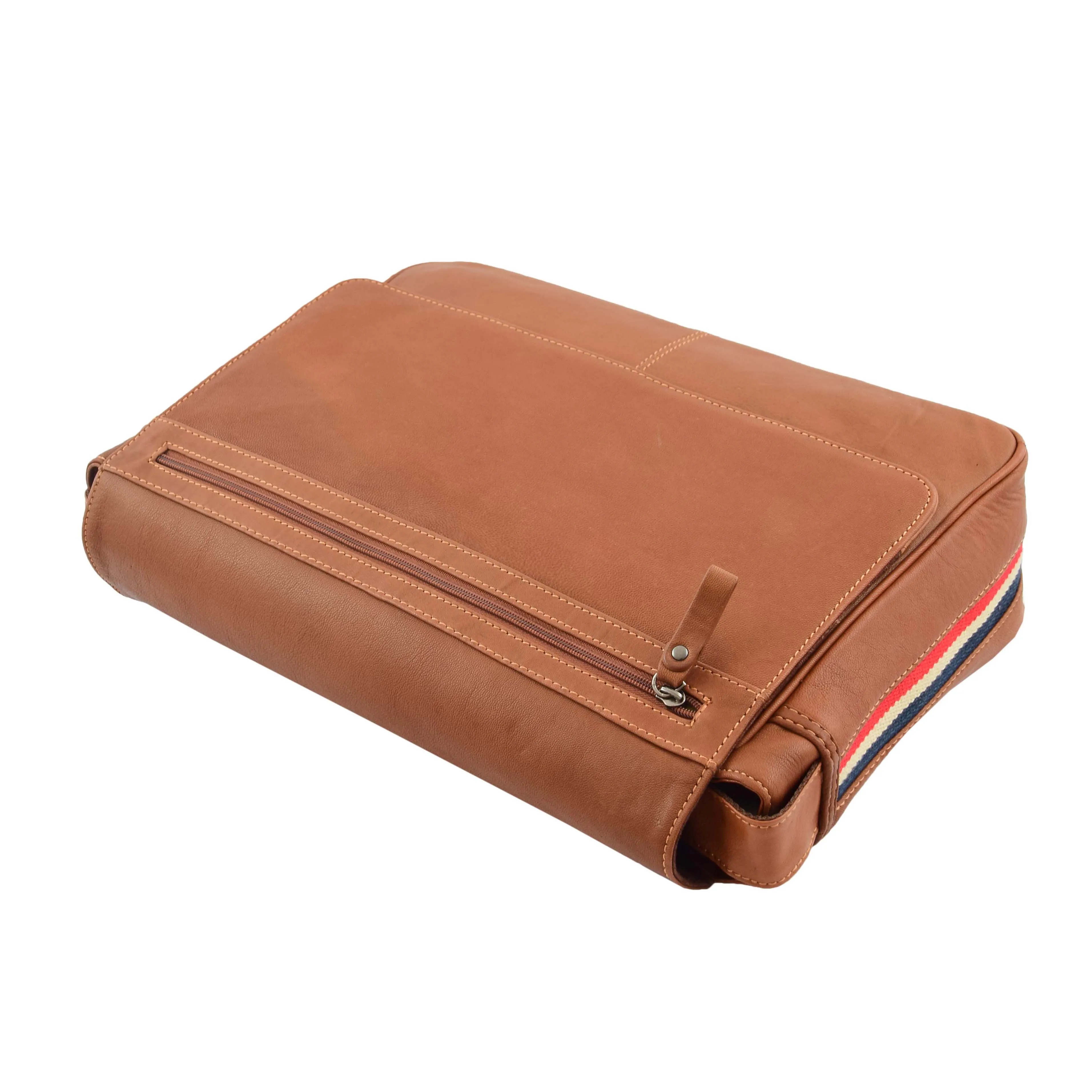 Mens Leather Flap Over Messenger Bag Cheriton Tan