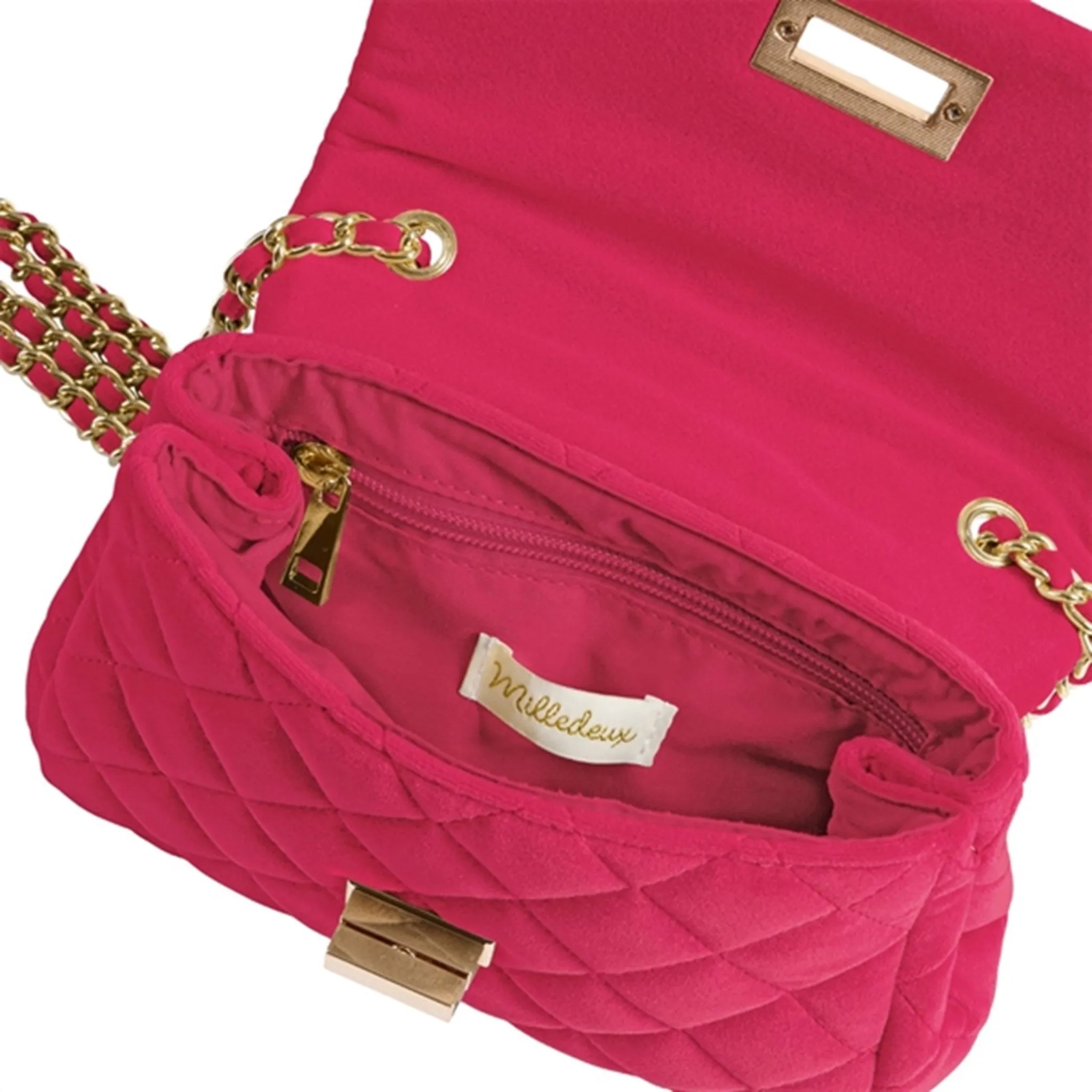 Milledeux Medium Velvet Bag Azalea Pink