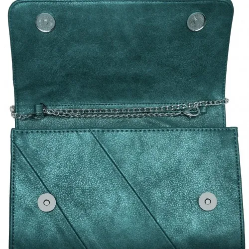 Miss Lulu Elegant Green Twill Clutch Leather Chain Evening Bag - Versatile Handbag for Formal & Casual Occasions