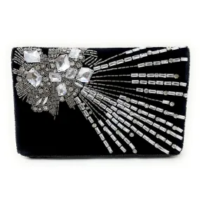 Moonlight Velvet Beaded Clutch Purse