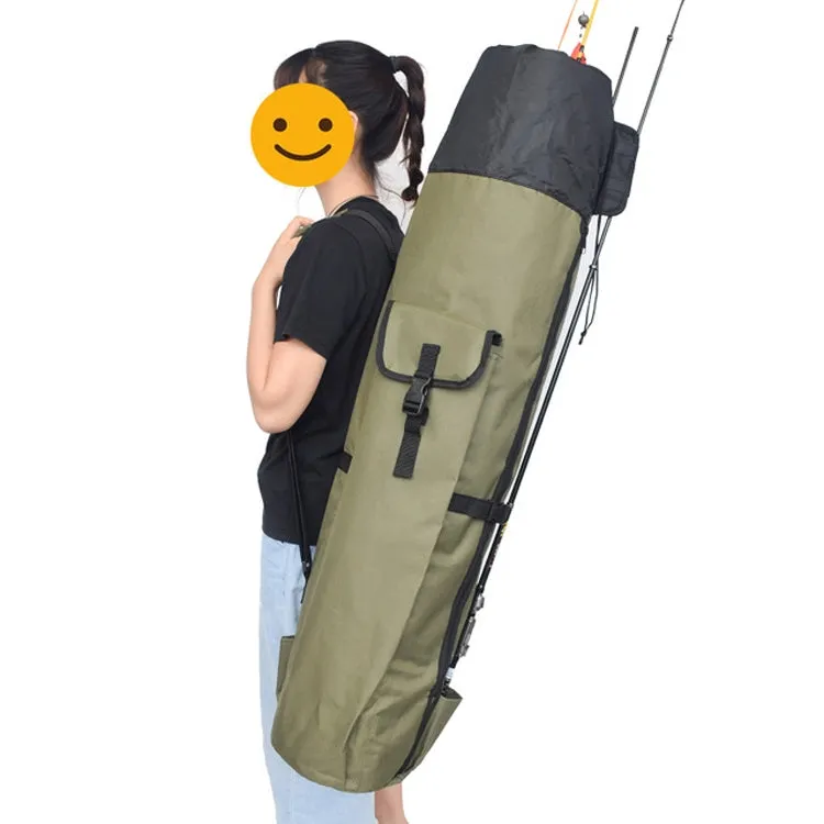 Multifunctional Fishing Rod Bag Fishing Tackle Bag Fishing Supplies,Size: 123x34cm(Army Green)