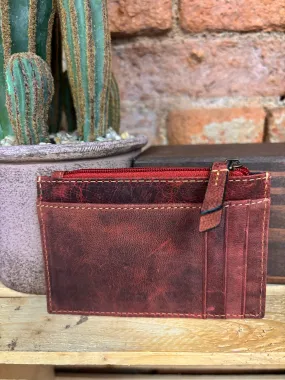 Myra Bag Red Russet Western Fork Credit Card Holder S-10667