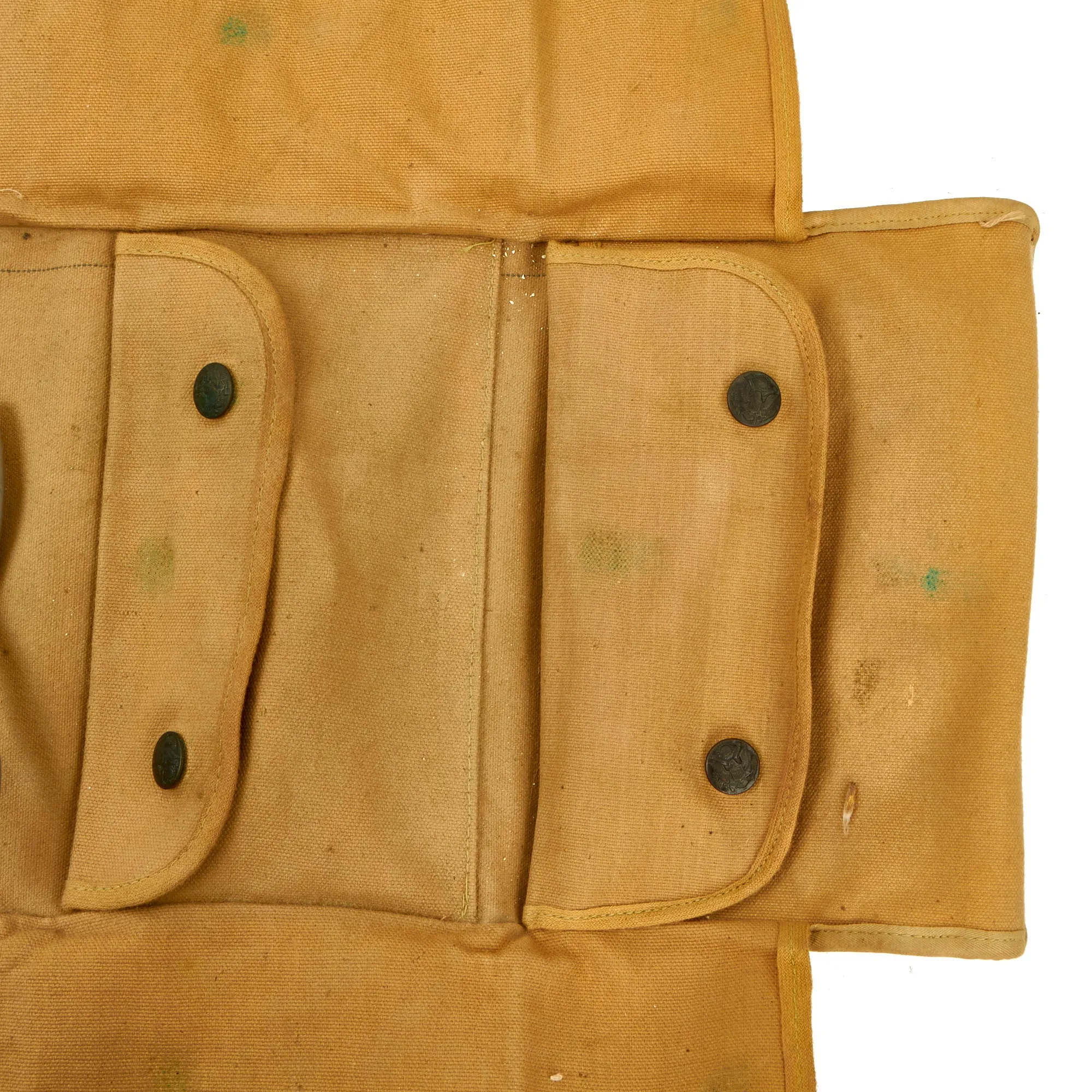 Original U.S. WWI Named US Army  Dental Corps Medical Surgical Kit Roll Featuring The Desirable Eagle Button Snaps - Complete With Tools