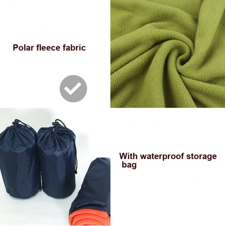 Outdoor Fleece Sleeping Bag Camping Trip Air Conditioner Dirty Sleeping Bag Separated By Knee Blanket During Lunch Break Thickened (Grass Green)