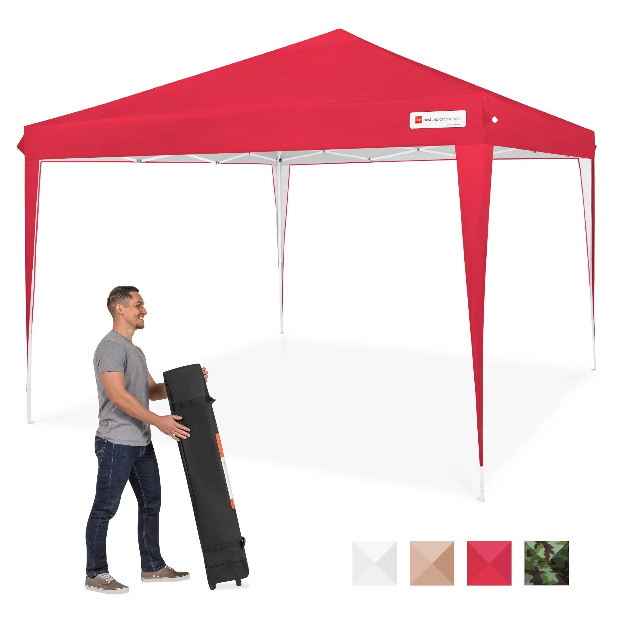 Outdoor Portable Pop Up Canopy Tent w/ Carrying Case, 10x10ft