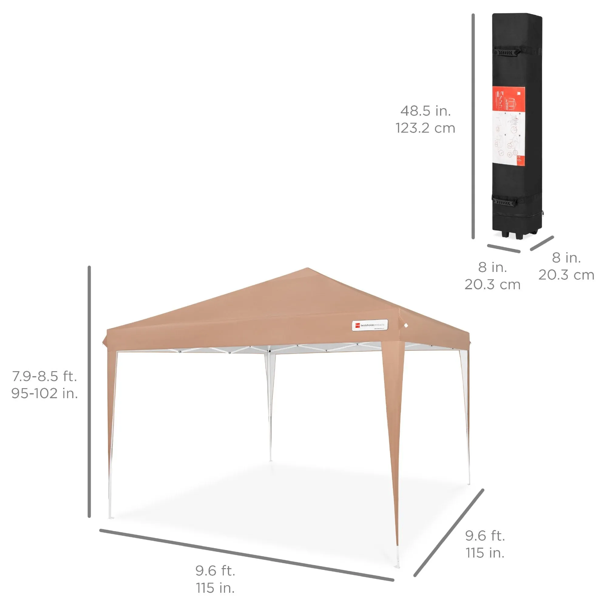 Outdoor Portable Pop Up Canopy Tent w/ Carrying Case, 10x10ft