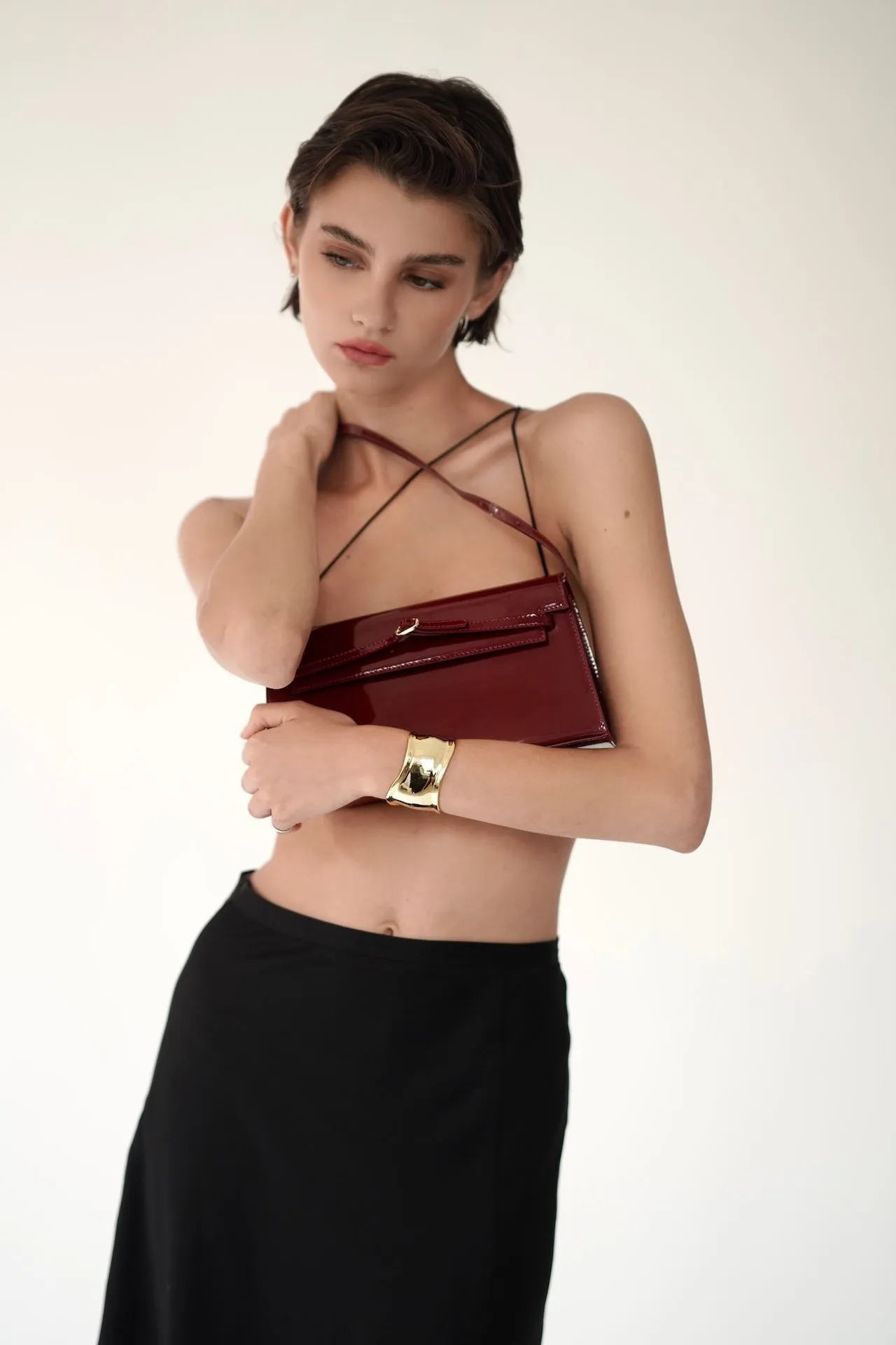 Patent Dark Cherry Shoulder Bag (Limited Edition)