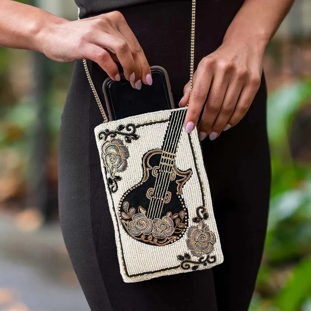 Phone Bag, Hand Beaded Guitar