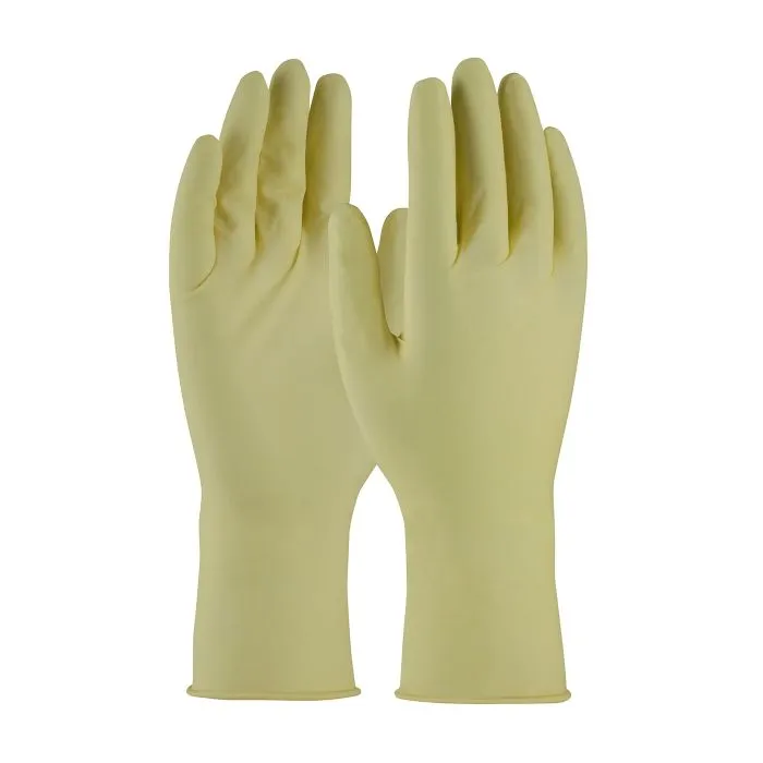 PIP CleanTeam 100-323000-L Single Use Class 100 Cleanroom Latex Glove with Fully Textured Grip - 12", Natural, Large, Case of 10 Bags