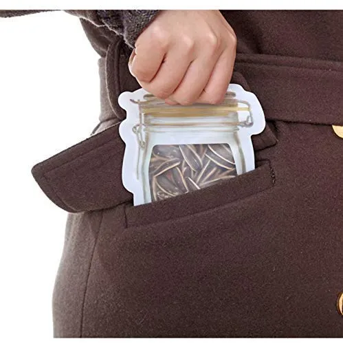 Plastics Transparent Jar Shaped Stand-up Pouch With Zipper