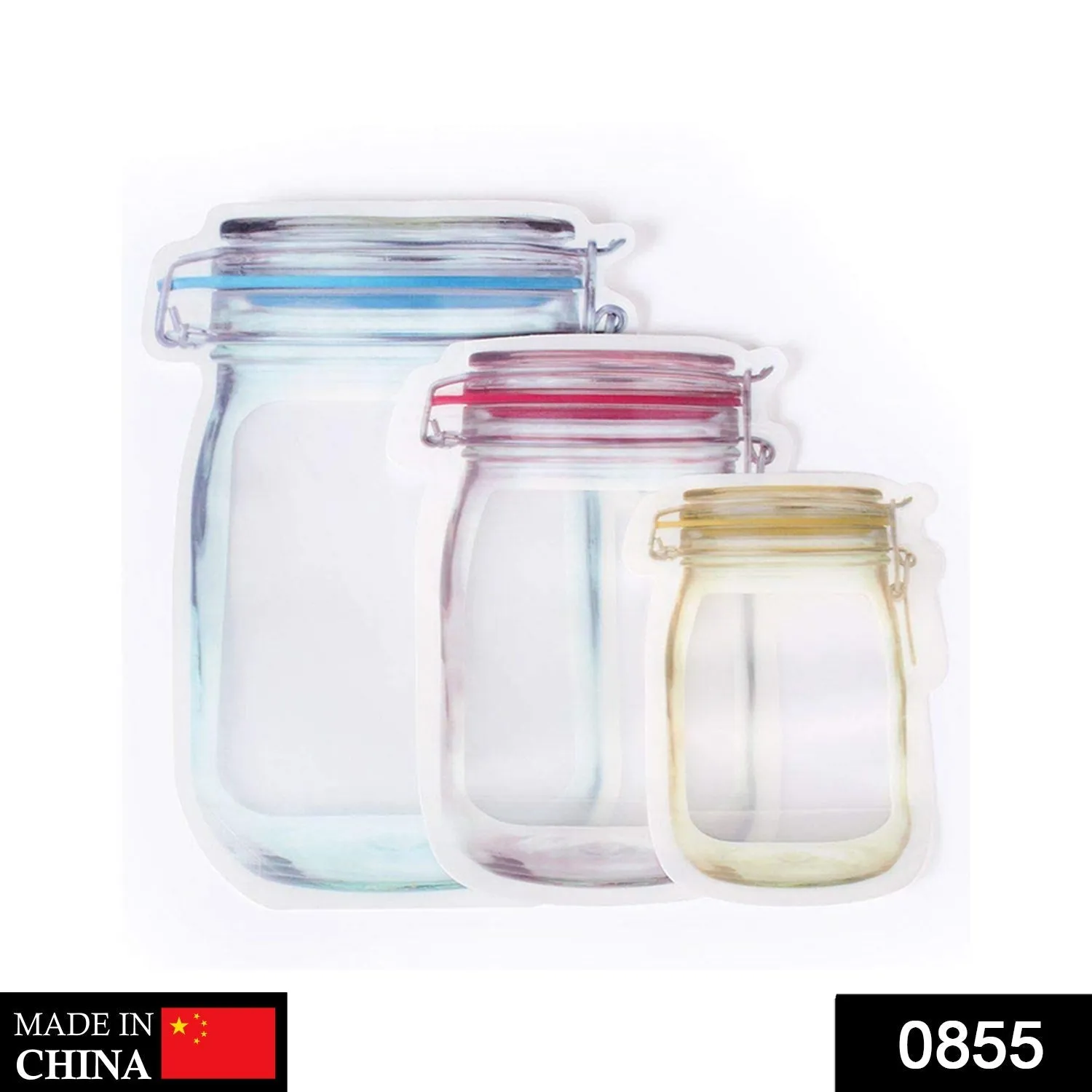 Plastics Transparent Jar Shaped Stand-up Pouch With Zipper