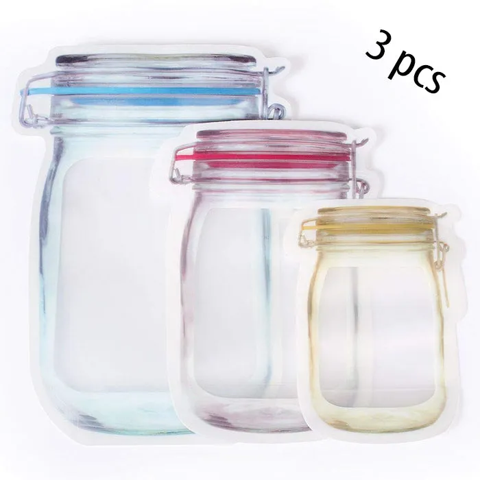 Plastics Transparent Jar Shaped Stand-up Pouch With Zipper