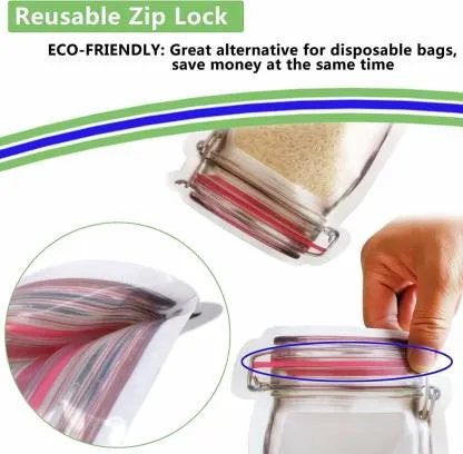 Plastics Transparent Jar Shaped Stand-up Pouch With Zipper