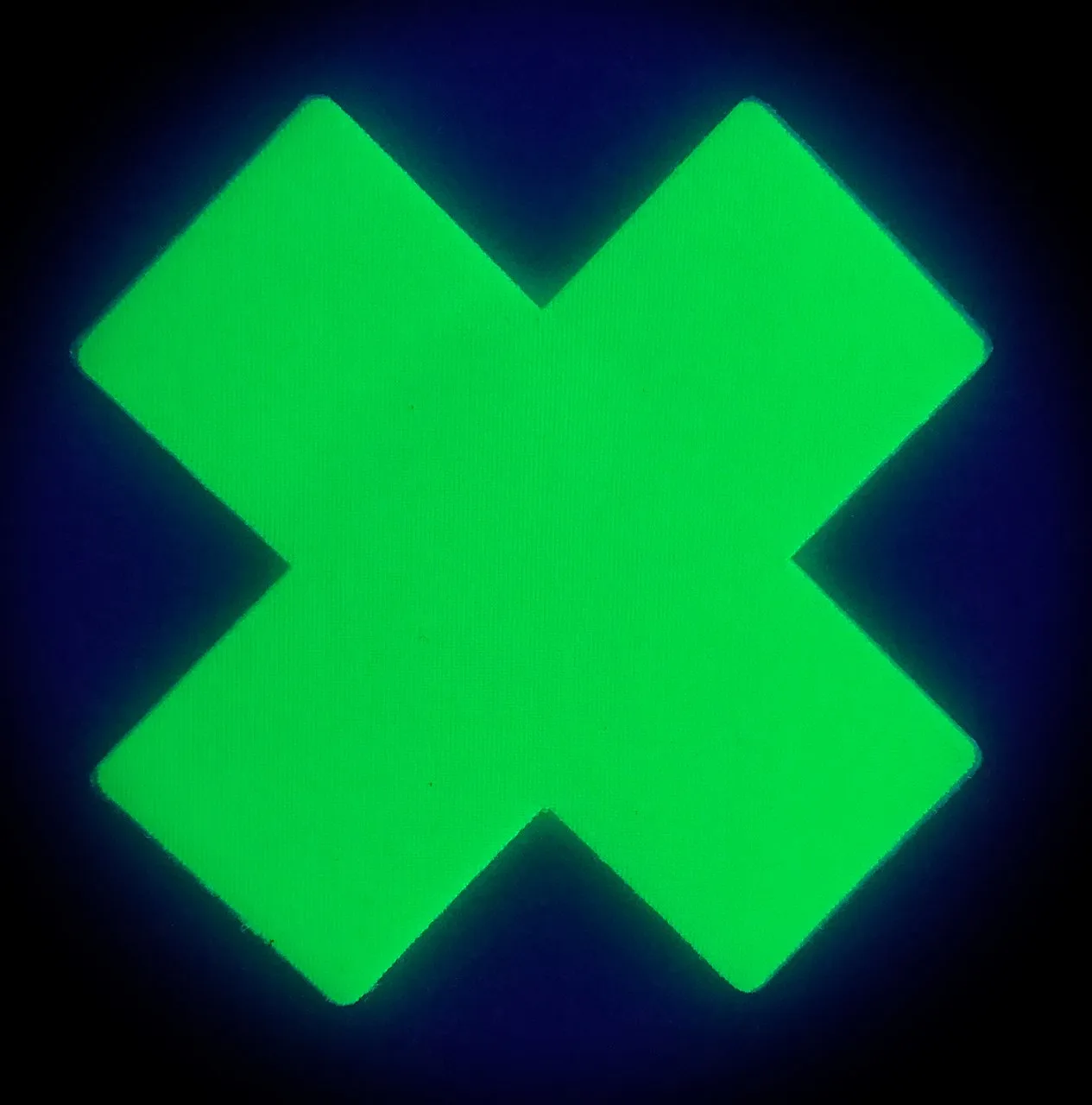 Plus X: Neon Green (Blacklight Reactive) Cross Nipple Pasties