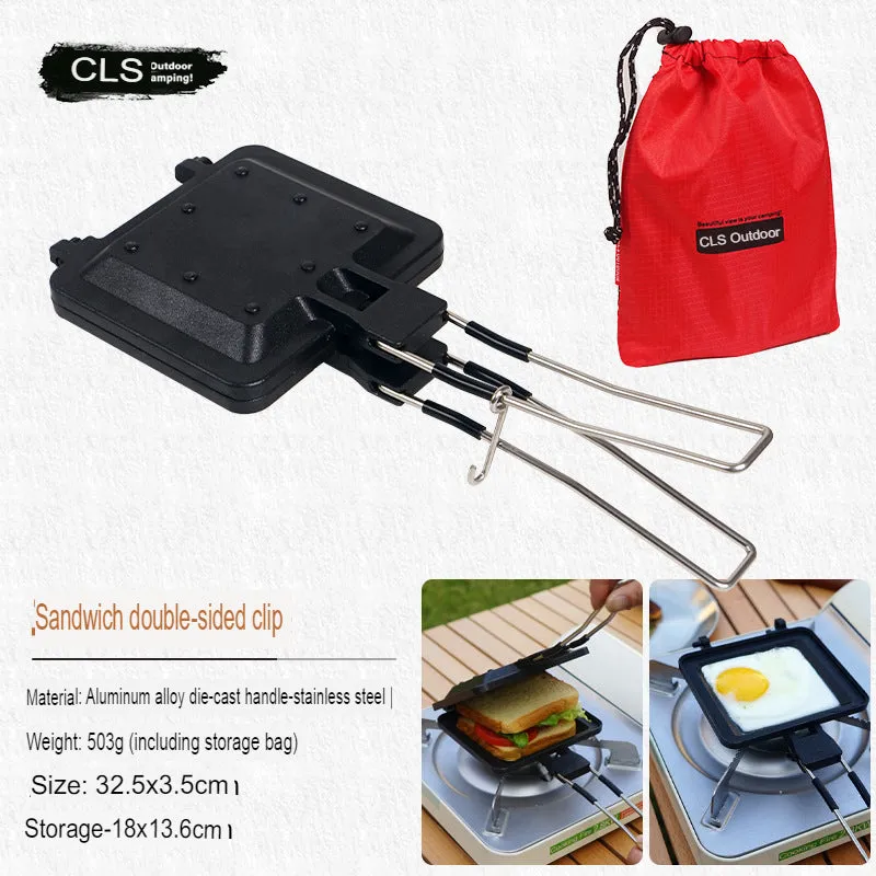 Portable Folding Sandwich Pan Multifunctional Outdoor Home Breakfast Non-Stick Frying Pan Picnic Bread Frying Pan