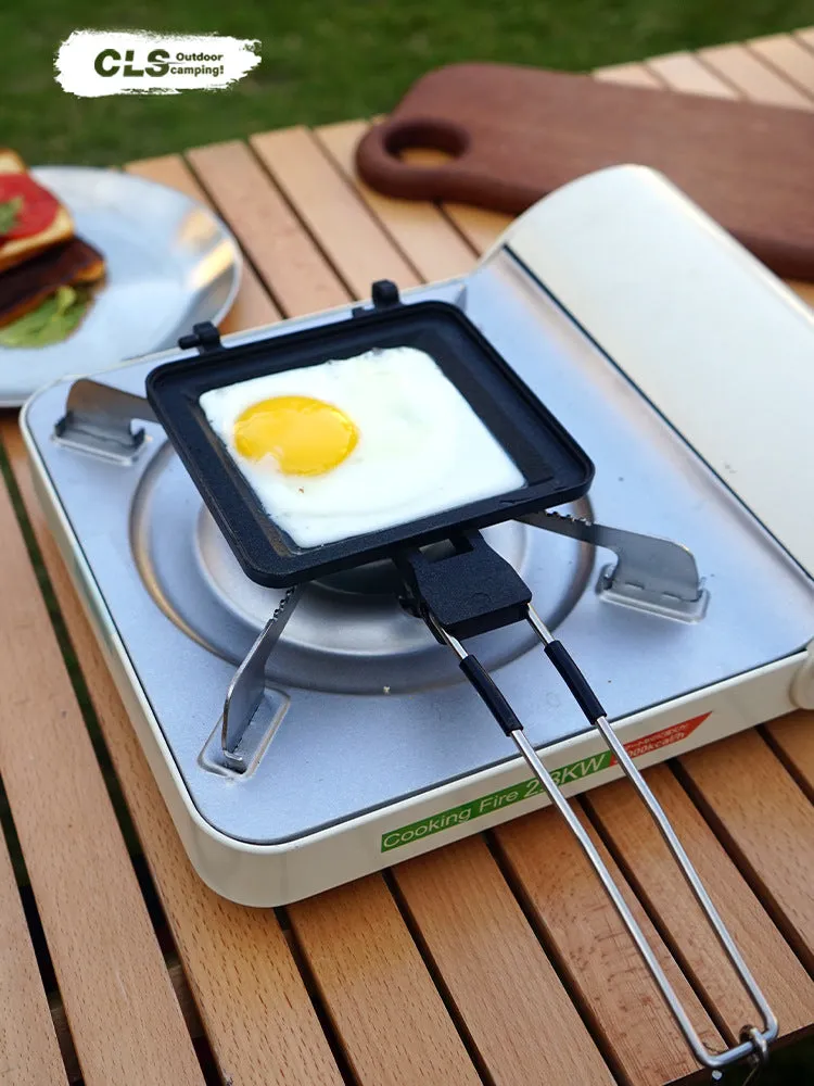 Portable Folding Sandwich Pan Multifunctional Outdoor Home Breakfast Non-Stick Frying Pan Picnic Bread Frying Pan